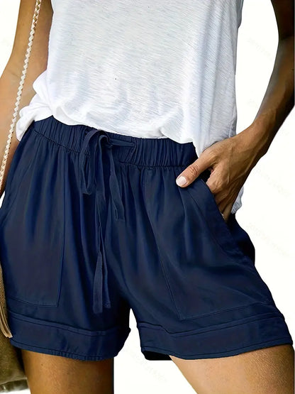 Drawstring Elastic Waist Shorts