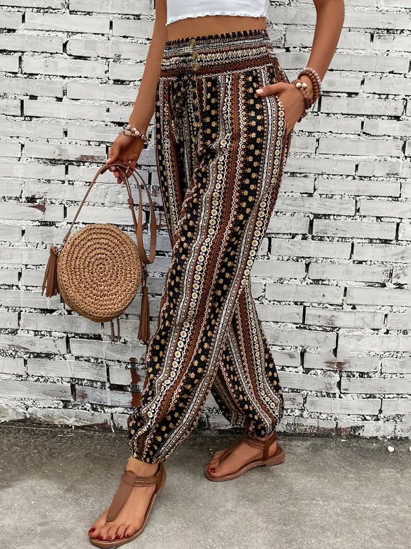 Ethnic Graphic Print Pants